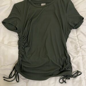 Women's Olive Green Ruched Top